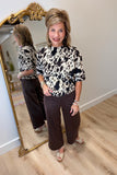 Charlie B Cropped Wide Leg Pants Coffee