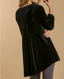 PLUS Umgee Velvet Collar Button Down Tunic Dress (various colors)