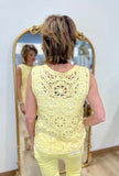 Charlie B Sleeveless Crochet Top Lemonade