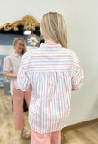 Coastal Vibe Striped Shirt Pink