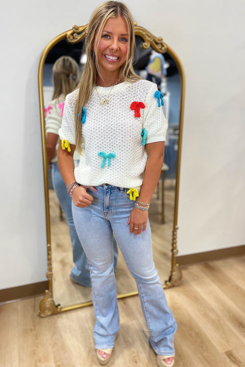 Knotted in Style Colorful Sweater Top