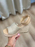 Attire Espadrille Wedge Natural Linen