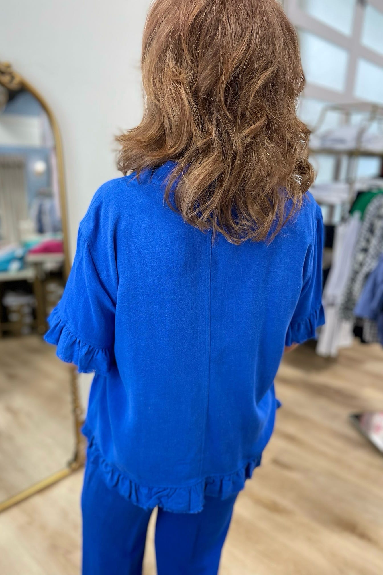 Multiples Short Sleeve Jacket Royal