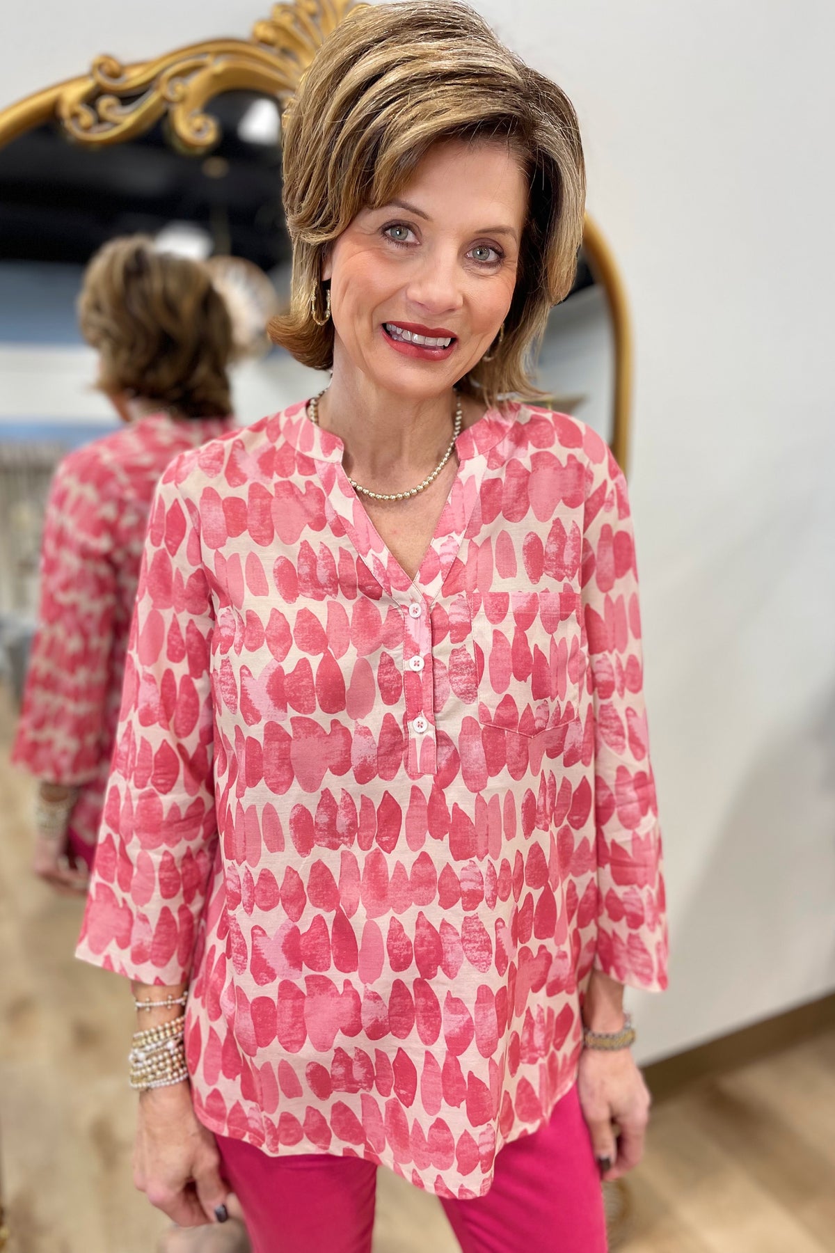 Charlie B Printed Blouse Drops