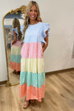 Color Rush Striped Maxi Dress Blue
