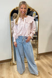 Soft Bloom Scallop Collar Blouse Pink Tile