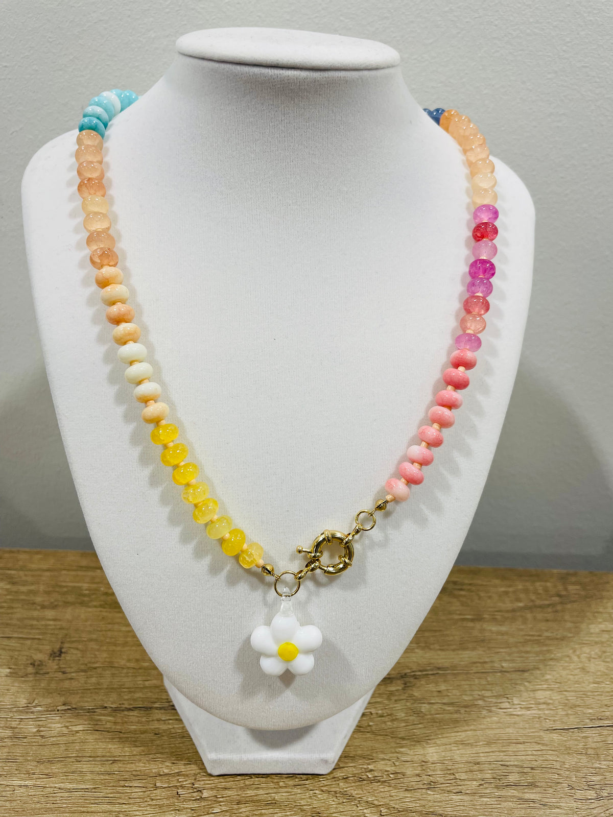 Flower Beaded Necklace Various