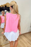 Bows Before Bros Cropped Tank Pink