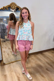 Sweet Summer Floral Top Mint