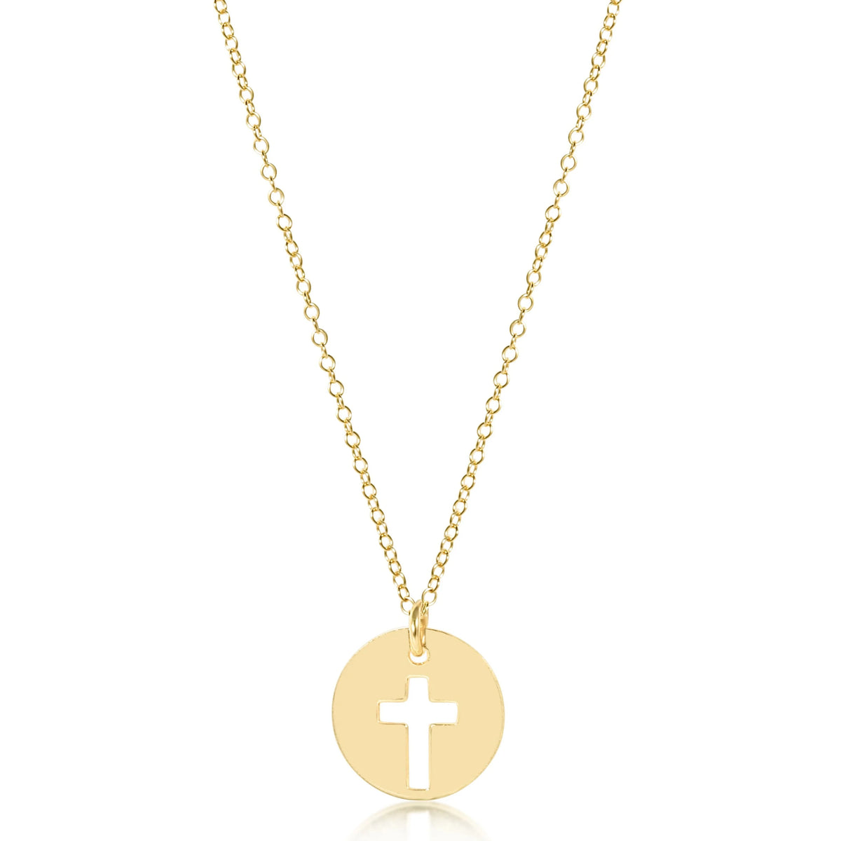 E Newton 16" Necklace Gold Blessed Crystal Charm