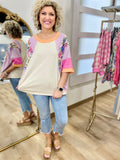 Karla Color Block Tee Lilac