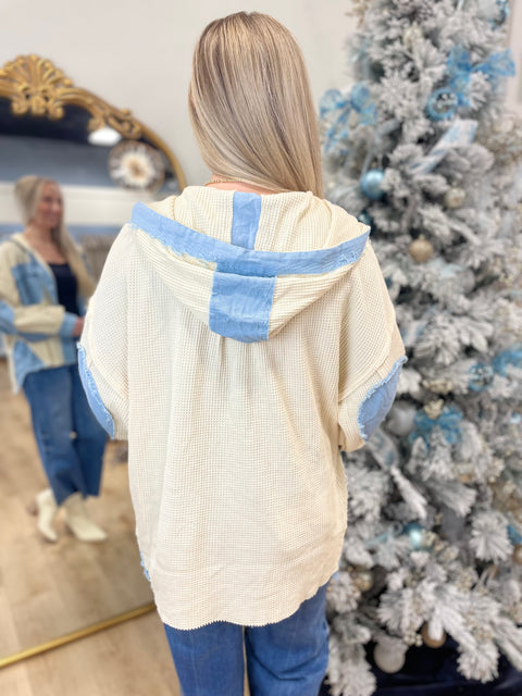 Country Walk Balloon Sleeve Jacket Cream/Denim