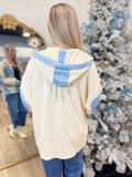 Country Walk Balloon Sleeve Jacket Cream/Denim