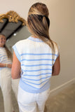 Horizontal Striped Vest Blue