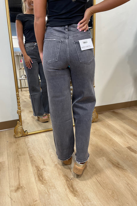 Bayeas Judy Wide Leg Jean Charcoal