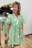 Umgee Ric Rac Trimmed Dress Green