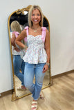 Romantic Smocked Bodice Top Ivory