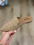 Corkys Mischief Mule Camel Faux Suede