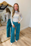 Endless Possibilities Floral Lace Top Cream Blue