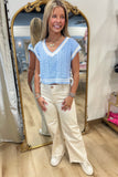 Daydream Knits Bow Sweater Vest Blue