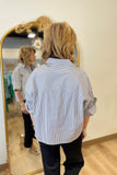 Renuar Striped Woven Blouse Black