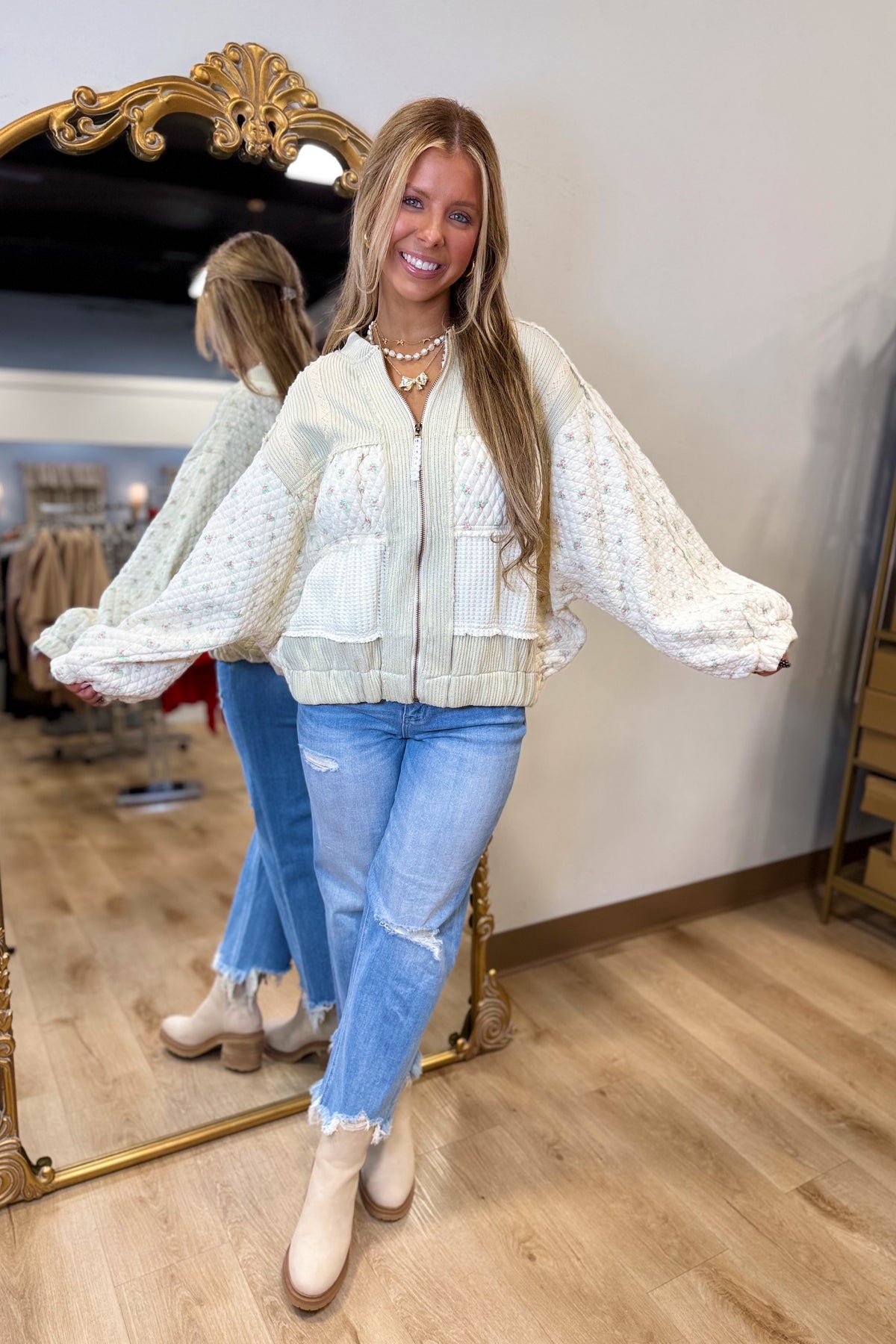 Floral Girly Quilted Jacket