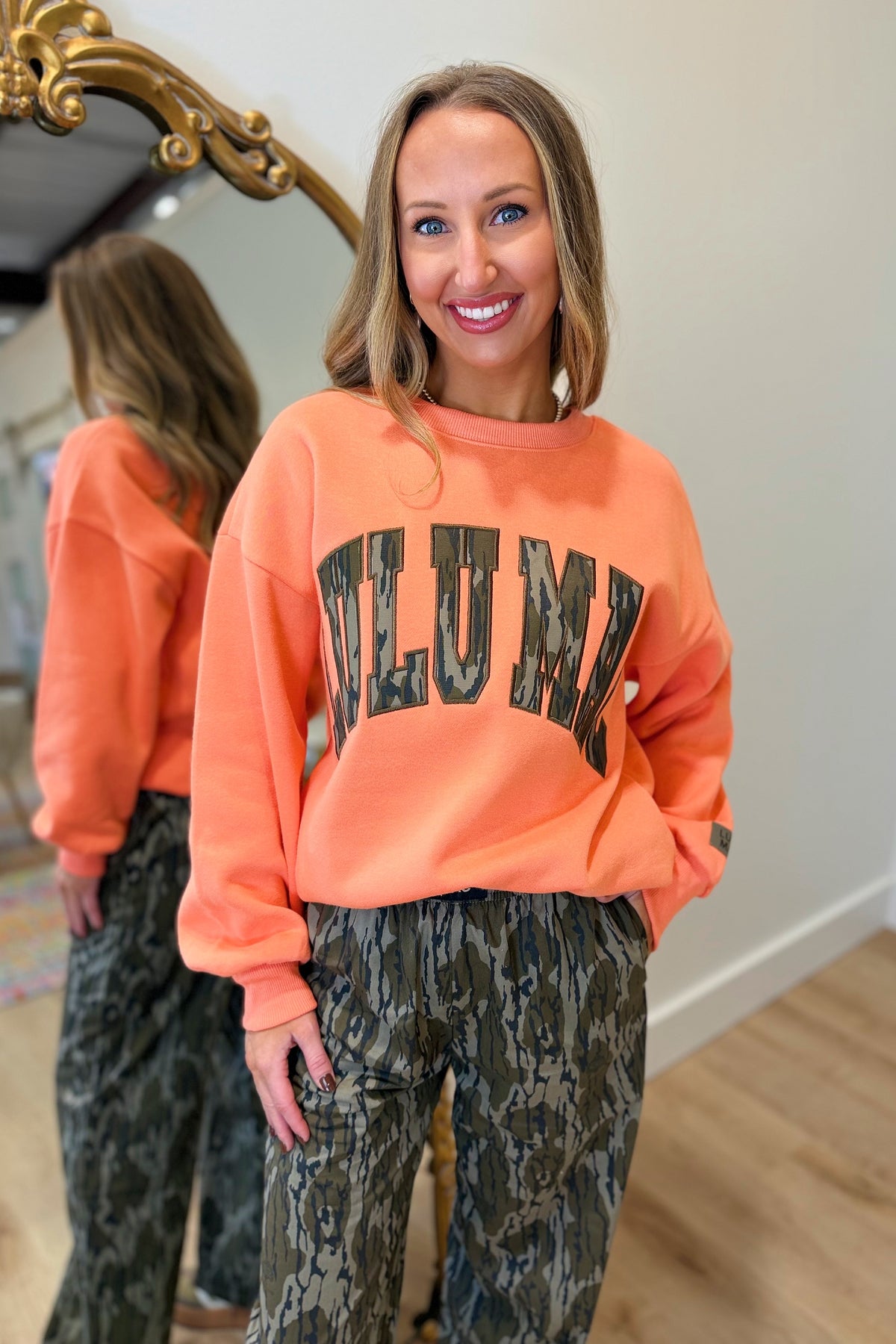 Lulu Mac Mossy Oak Sweatshirt Orange