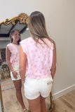 Blayne Pink Floral Knit Cardigan