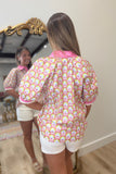 Simple Season 1/2 Zip Blouse Pink