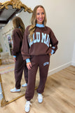 Lulu Mac Puff Jogger Pant Brown Light Blue