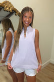 Lavender Lines V Neck Tank