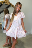Sweet Pink Floral Eyelet Dress