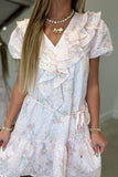 Sweet Pink Floral Eyelet Dress