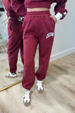 Lulu Mac Puff Jogger Pant Maroon White