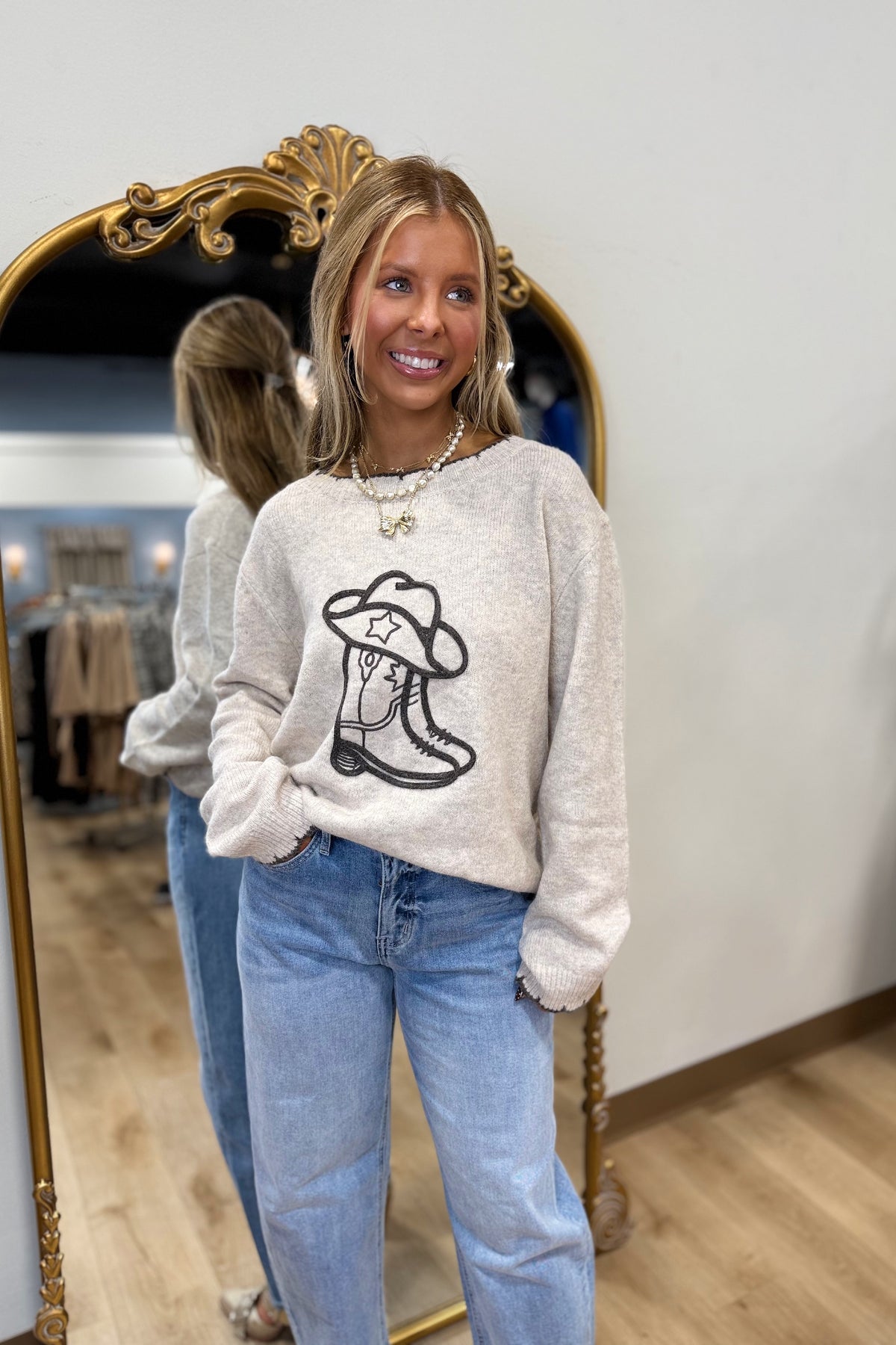 Cowgirl Culture Sweater Grey