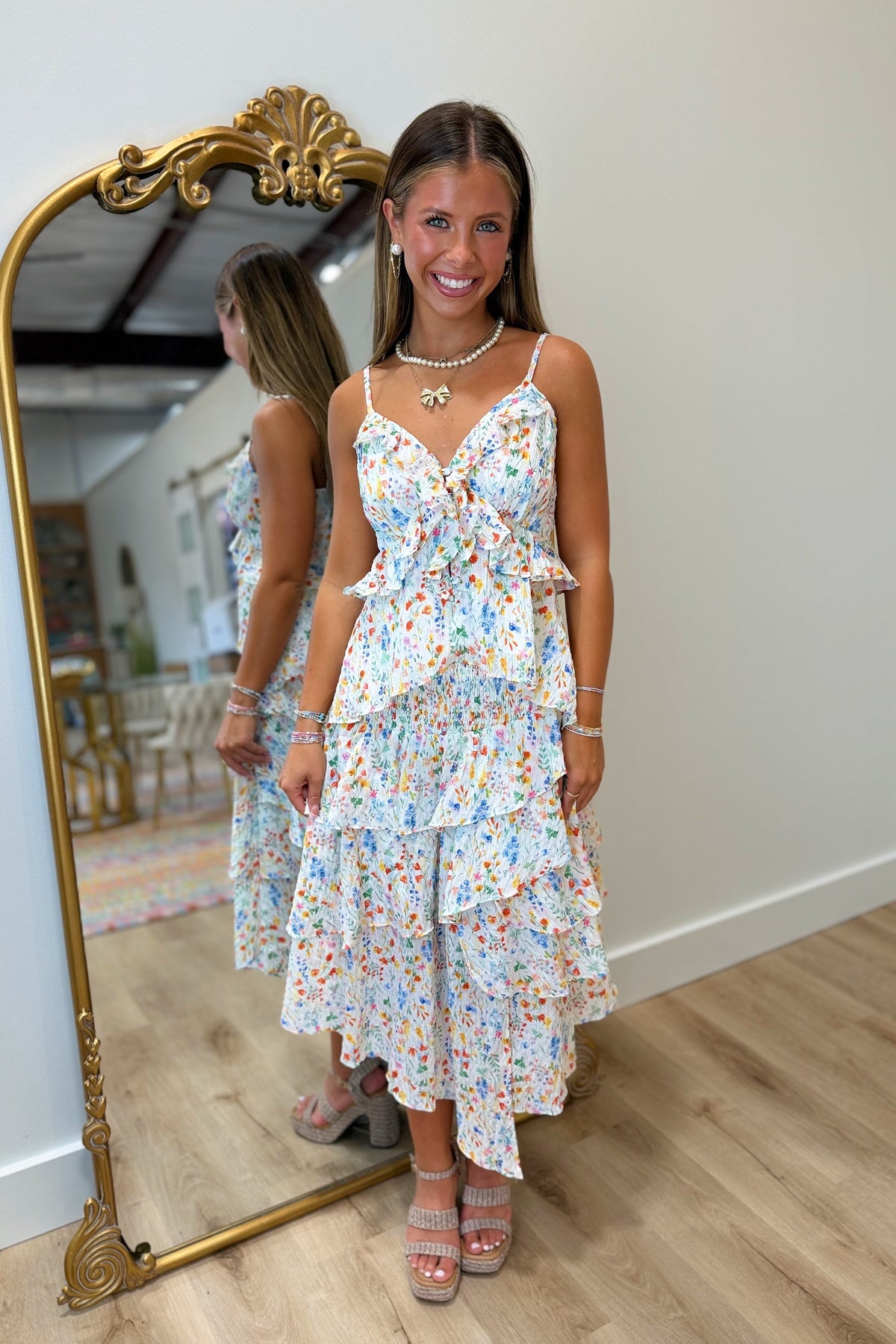 Social Setting Floral Skirt Set