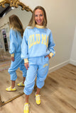Lulu Mac Puff Mock Neck Sweatshirt Light Blue Butter