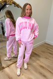 Lulu Mac Puff Mock Neck Sweatshirt Light Pink Bubblegum