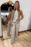Wild Metallic Leopard Pants