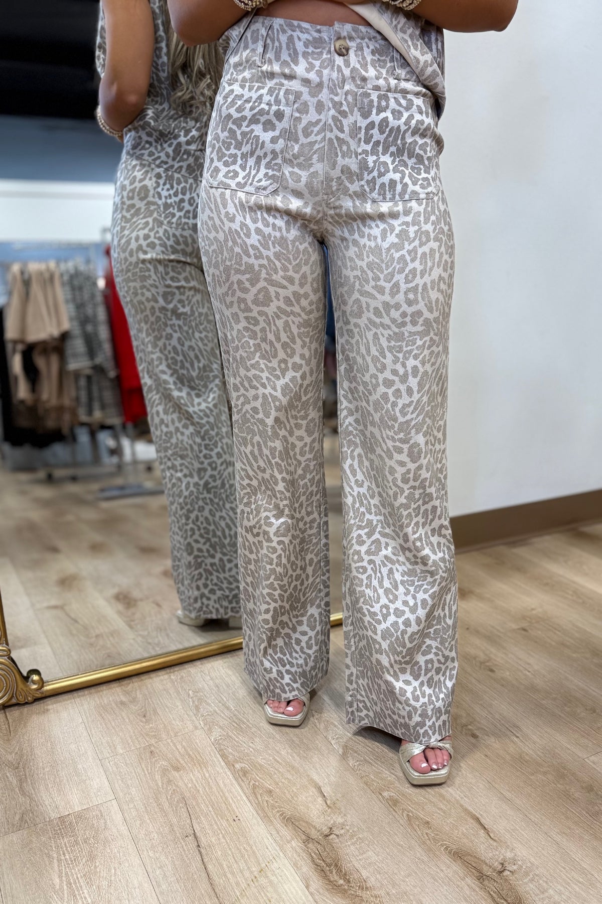 Wild Metallic Leopard Pants