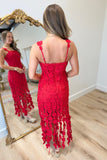 Feeling Fringe Dress Red