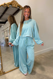 Farewell Winter Cropped Set Soft Teal