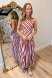 Better in Stripes Halter Dress