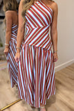 Better in Stripes Halter Dress