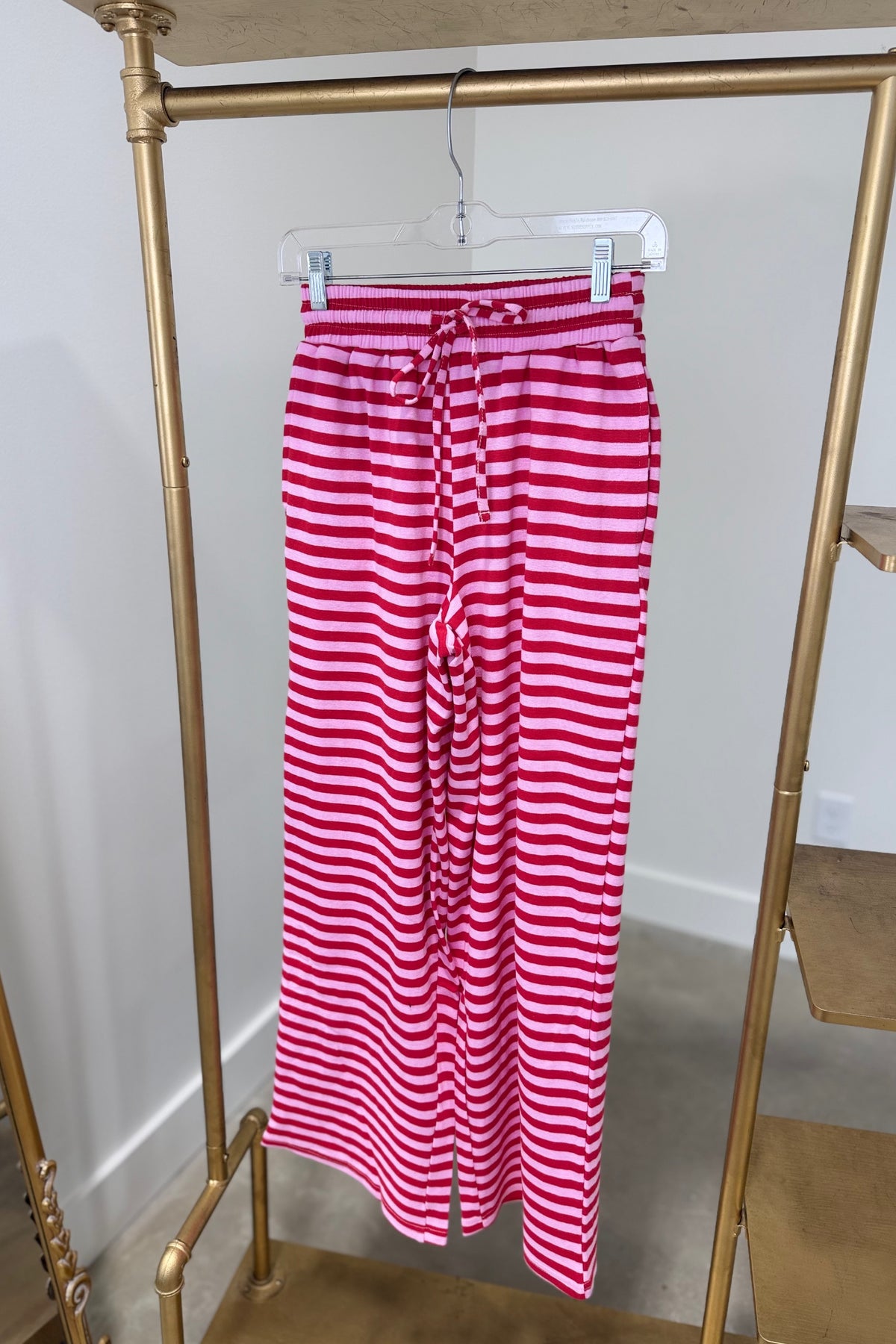 Lulu Mac Knit Striped Pant Red/Pink