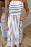 Natural Luxe Strapless Midi Dress