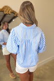 Augusta Stripe Blouse Blue