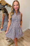 Apple Orchard Plaid Dress Brown