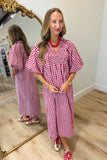 Umgee Harvest Special Dress Red Plaid