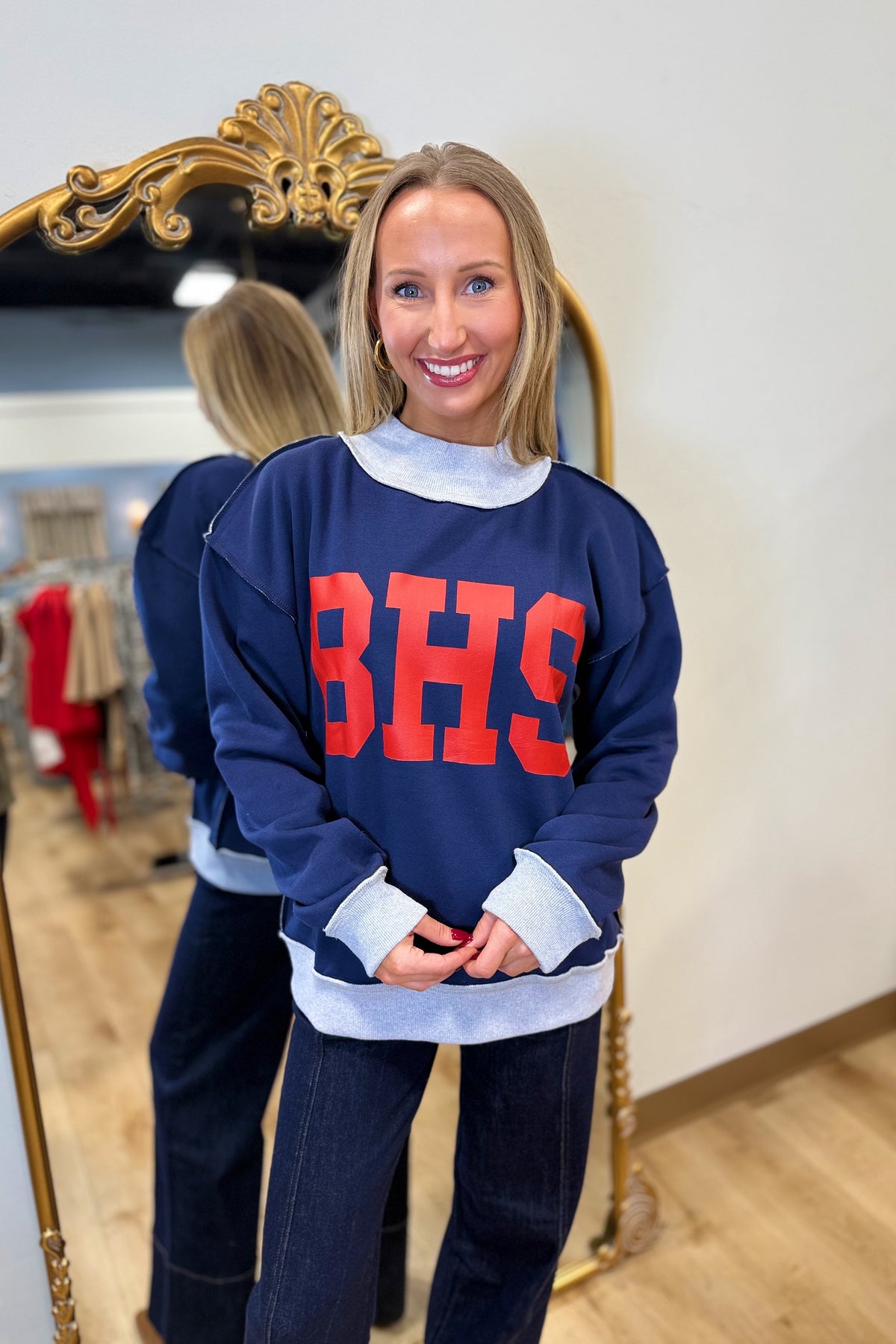 BHS Ole Brook Reversible Mock Neck Sweatshirt